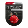 Playology жевательный мяч SQUEAKY CHEW BALL 6 см для собак мелких и средних пород с пищалкой и с ароматом говядины, цвет красный