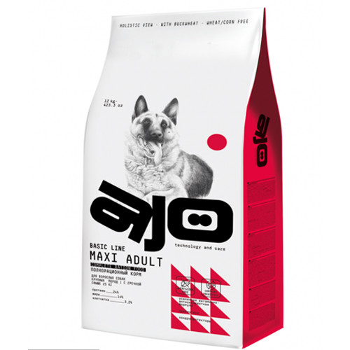 AJO Adult Maxi Корм с индейкой, олениной и гречкой для собак крупных пород