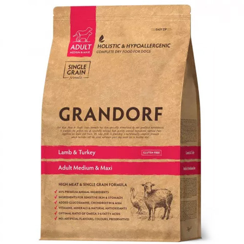 Grandorf Adult Med/Maxi Корм с ягненком и индейкой для собак средних и крупных пород
