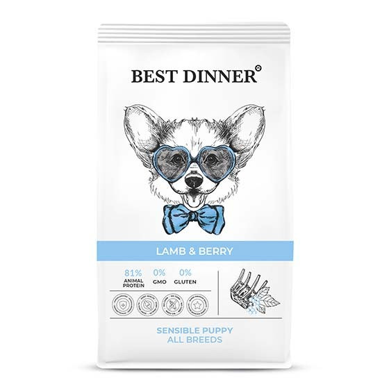 Best Dinner Dog Puppy Sensible Lamb & Berry с ягненком и ягодами