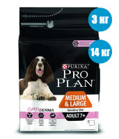 Pro Plan OptiAge Adult 7+ Medium & Large Корм с лососем для пожилых собак средних и крупных пород 