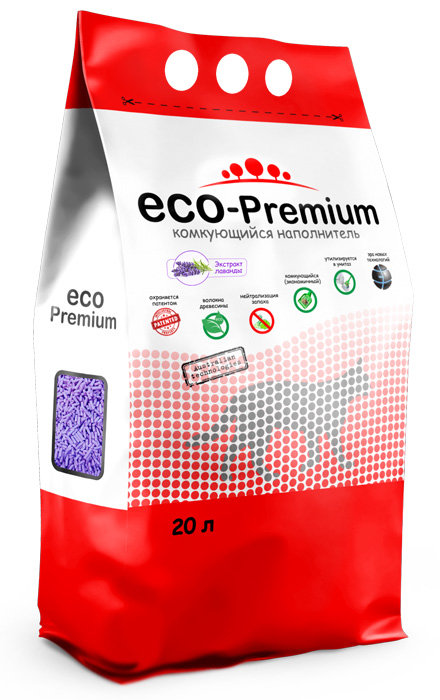 Наполнитель ECO Premium Лаванда комкующийся древесный