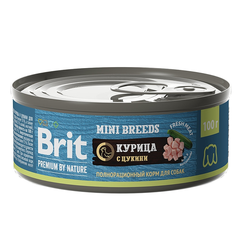 Brit Premium by Nature Кусочки с курицей и цукини для собак мелких пород 100 гр