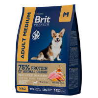 Brit Premium Dog Adult Medium с курицей для взрослых собак средних пород (10-25 кг)