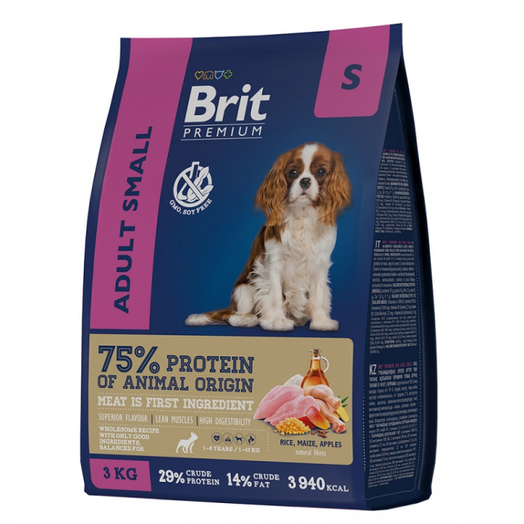 Brit Premium Dog  Adult Smal с курицей для взрослых собак мелких пород (1-10 кг)