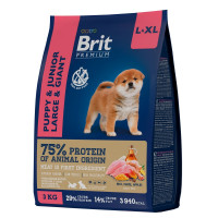 Brit Premium Dog Puppy and Junior Large and Giant с курицей для щенков (1-30 месяцев) крупных и гигантских пород (25-90 кг)