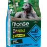 Monge Dog BWild GRAIN FREE беззерновой корм из анчоуса c картофелем и горохом для собак всех пород 