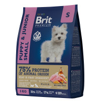 Brit Premium Dog  Puppy and Junior Small с курицей для молодых собак (1-12 месяцев) мелких пород (1-10 кг)