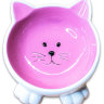 Миска Mr.Kranch керамическая Мордочка кошки на ножках 100 мл розовая