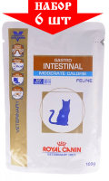 Royal Canin Gastro Intestinal Moderate Calorie Кусочки в желе для кошек при лечении ЖКТ 6 шт 