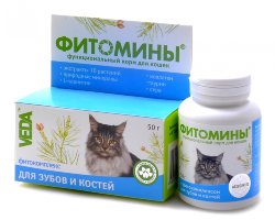 Фитомины для кошек  - Для зубов и костей 50 гр 100 таб