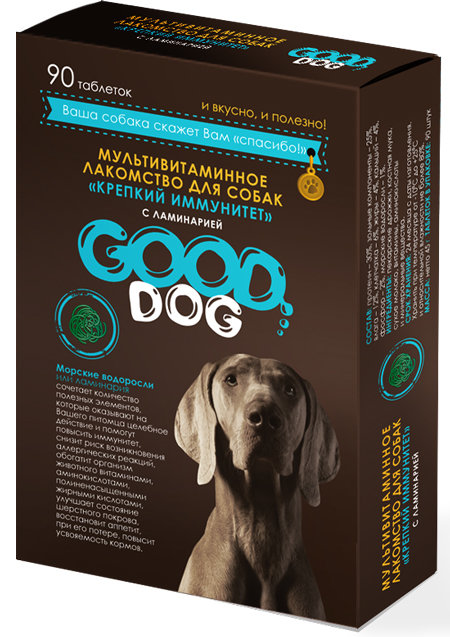 Good Dog Мультивитаминное лакомство для собак Крепкий иммунитет 90таб