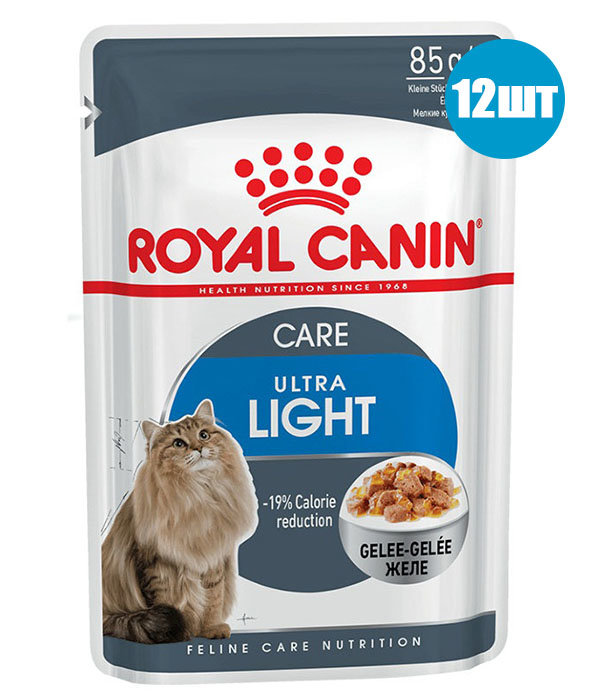Royal Canin Ultra Light Ультра Лайт Кусочки в желе для кошек, склонных к полноте 85 гр
