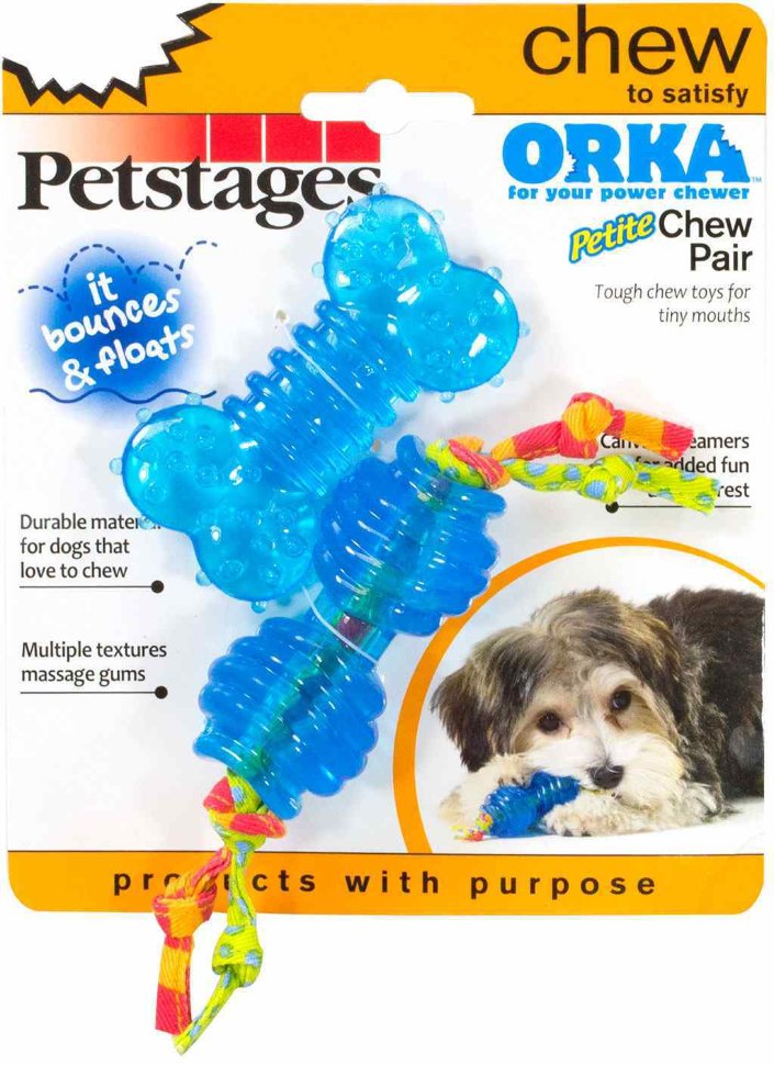 Petstages набор из двух игрушек "ОРКА косточка + гантеля",для собак мелких пород, ультра-мини, 7 см