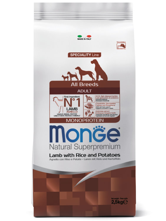 Monge Dog Speciality Adult корм для собак всех пород ягненок с рисом и картофелем 