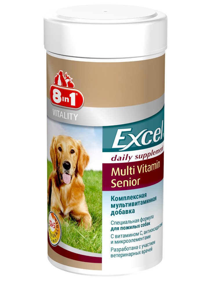 8in1 Excel Мультивитамины для пожилых собак 70 таб.