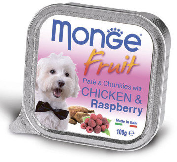 Monge Dog Fruit консервы для собак курица с малиной 100 г