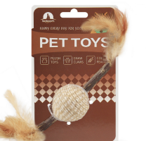 Pet Toys Мячик с пером и палочкой мататаби