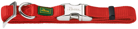 Hunter ошейник для собак ALU-Strong L (45-65 см) нейлон с металлической застежкой красный