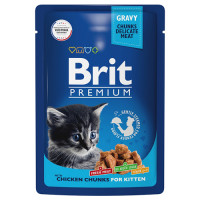 Brit Premium Gravy Кусочки с цыпленком в соусе для котят 85 гр