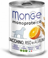 Monge Dog Monoprotein Fruits консервы для собак паштет из индейки с цитрусовыми 400г