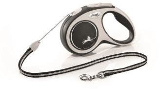 flexi рулетка NEW LINE Comfort М (до 20 кг) трос 5 м серый/черный