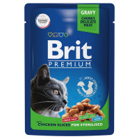 Brit Premium Gravy Кусочки с цыпленком в соусе для стерилизованных кошек 85 гр
