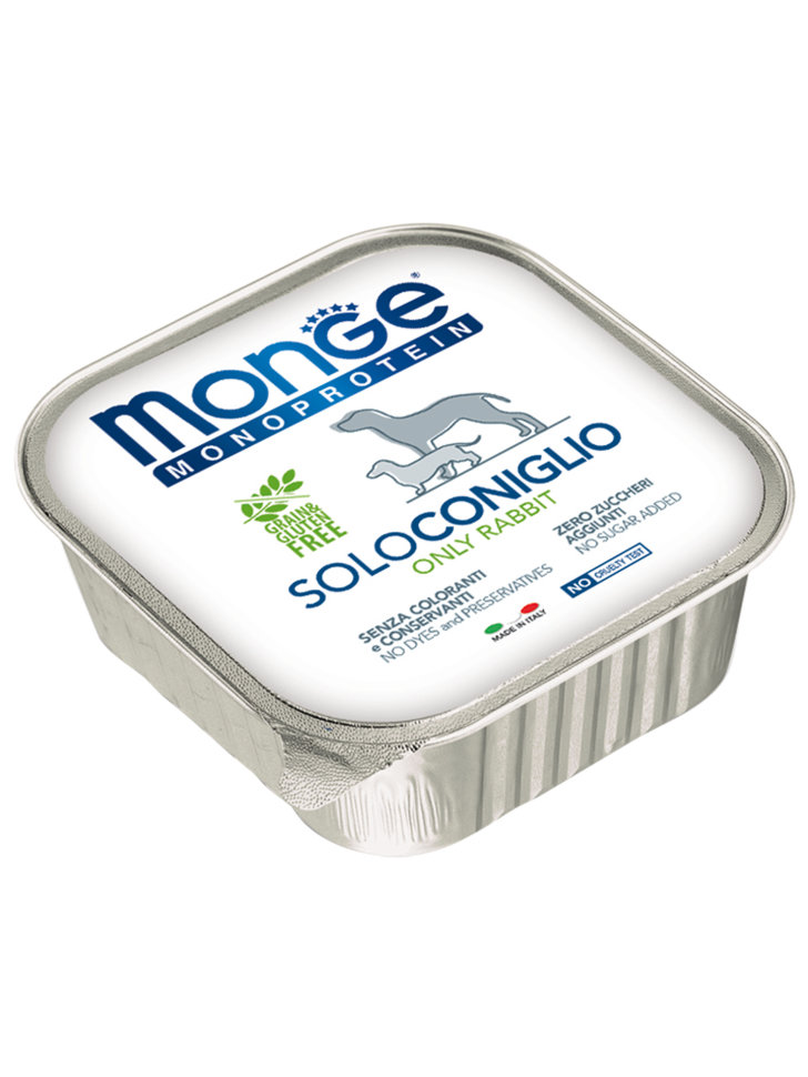 Monge Dog Monoprotein Solo консервы для собак паштет из кролика 150г