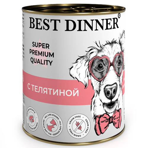 Best Dinner Super Premium Кусочки с телятиной для щенков 340 гр