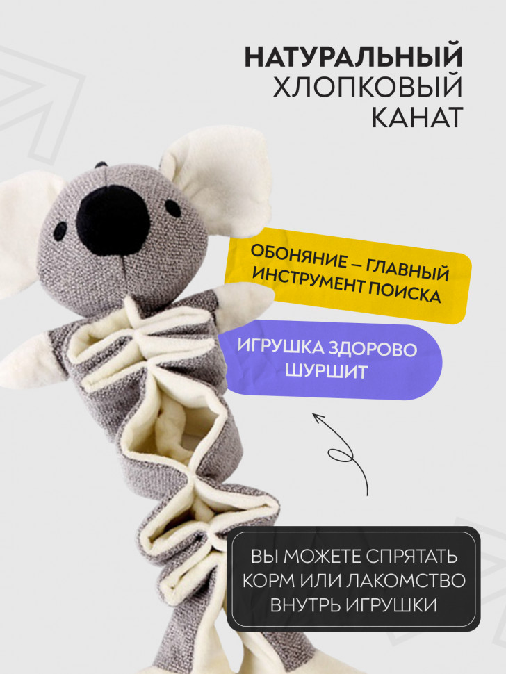 Игрушка Mr.Kranch для собак "Коала" с карманами под лакомство 36 см