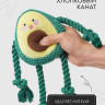 Игрушка Mr.Kranch для собак "Авокадо" плюшевая с канатиками и пищалкой 13,5 см