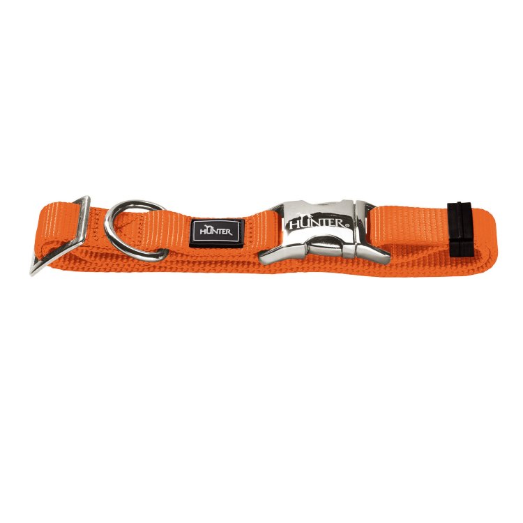 Hunter ошейник для собак ALU-Strong S (30-45 см) нейлон с металлической застежкой оранжевый