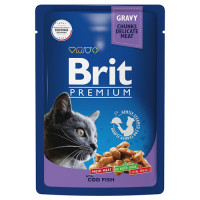 Brit Premium Gravy Кусочки с треской в соусе для стерилизованных кошек 85 гр