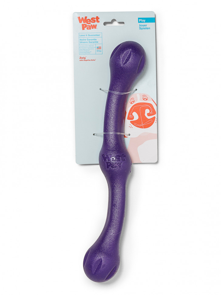 West Paw Zogoflex игрушка для собак перетяжка Zwig 35 см фиолетовый