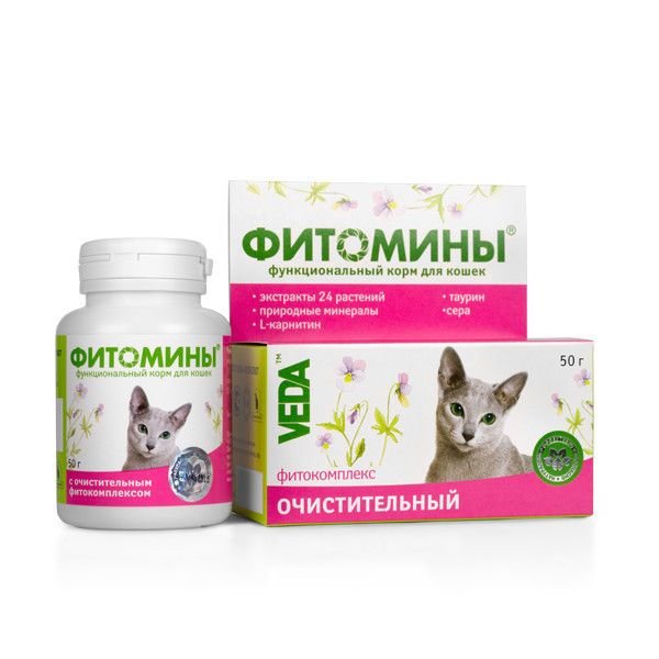 Фитомины для кошек Очистительный фитокомплекс 50гр