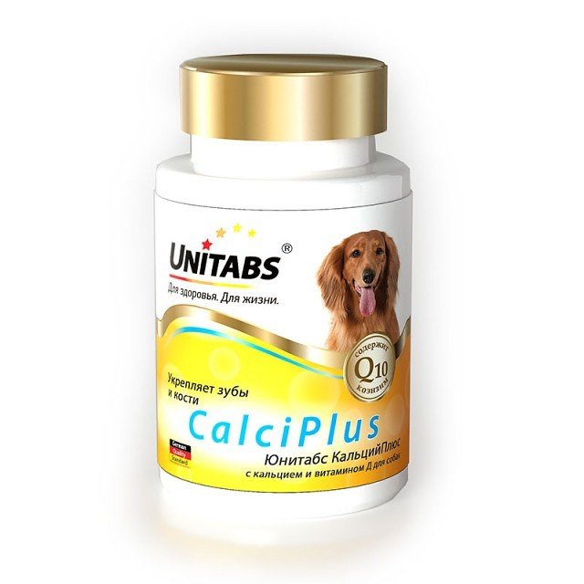 Unitabs Витамины CalciPlus с Q10 для собак 100таб