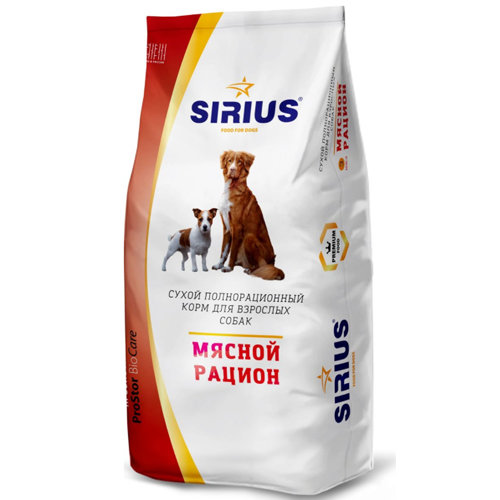 Sirius Мясной рацион корм для собак всех пород