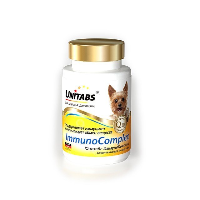 Unitabs Витамины ImmunoComplex c Q10 для собак мелких пород 100таб