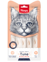 Лакомство Wanpy Cat «нежное пюре» из тунца и лосося, для кошек, 70 гр.