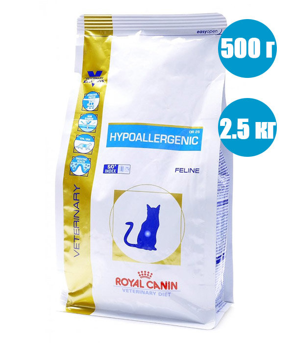 Royal Canin Hipoallergenic Диета для кошек при пищевой аллергии или непереносимости