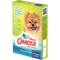 Омега Neo+ Блестящая шерсть Витаминизированное лакомство с биотином и Омега-3 для собак 90 таб.