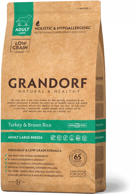 Grandorf Adult Maxi Корм с индейкой и рисом для собак крупных пород 