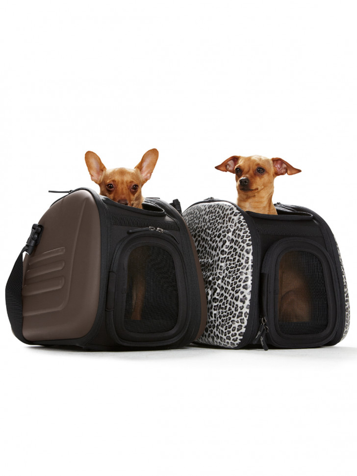 Ibiyaya складная сумка-переноска для собак и кошек до 6 кг коричневая