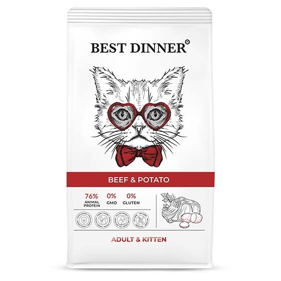Best Dinner Cat  Adult & Kitten Beef & Potato с говядиной и картофелем