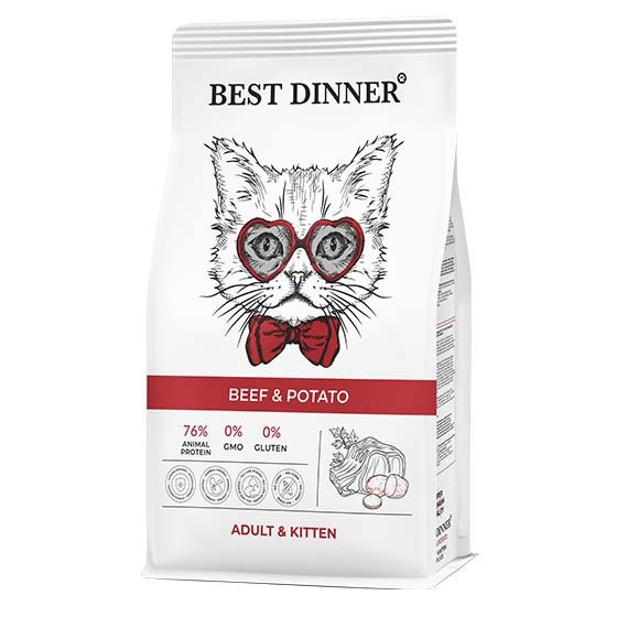 Best Dinner Cat  Adult & Kitten Beef & Potato с говядиной и картофелем