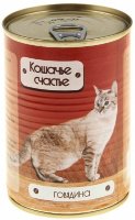 Кошачье счастье консервы 410гр д/кош Говядина 