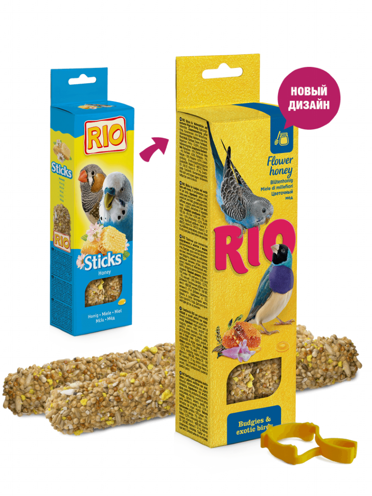 Rio Палочки с мёдом для волнистых попугаев и экзотических птиц 80 гр