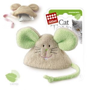GiGwi Игрушка Мышка с кошачьей мятой 8 см